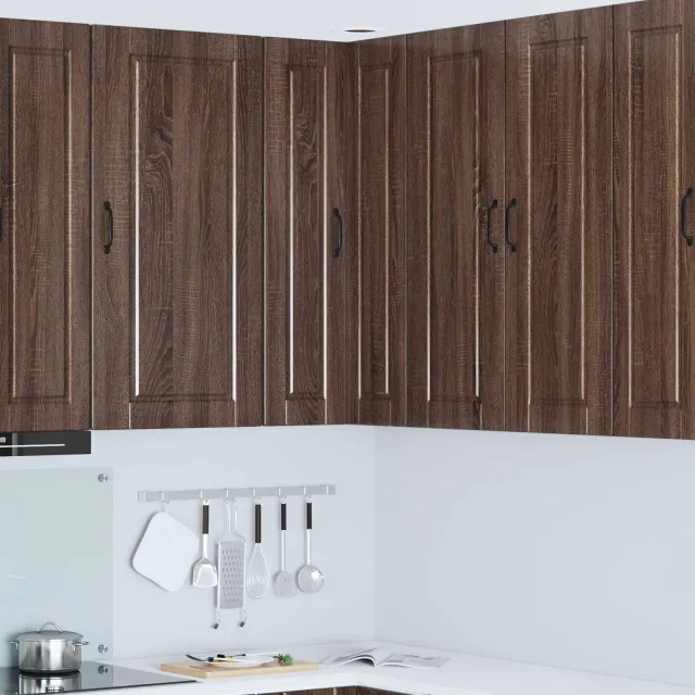 vidaXL Wandhoekkast PORTO Bruin eiken 57 x 57 x 100 cm Bewerkt hout