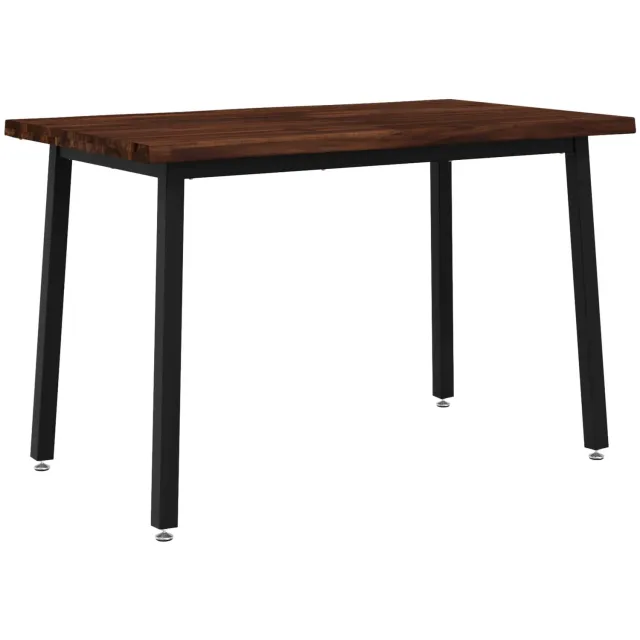 vidaXL Eettafel - met - levendige - rand - 120 - x - 70 - x - 75 - cm Donkerbruin en Zwart