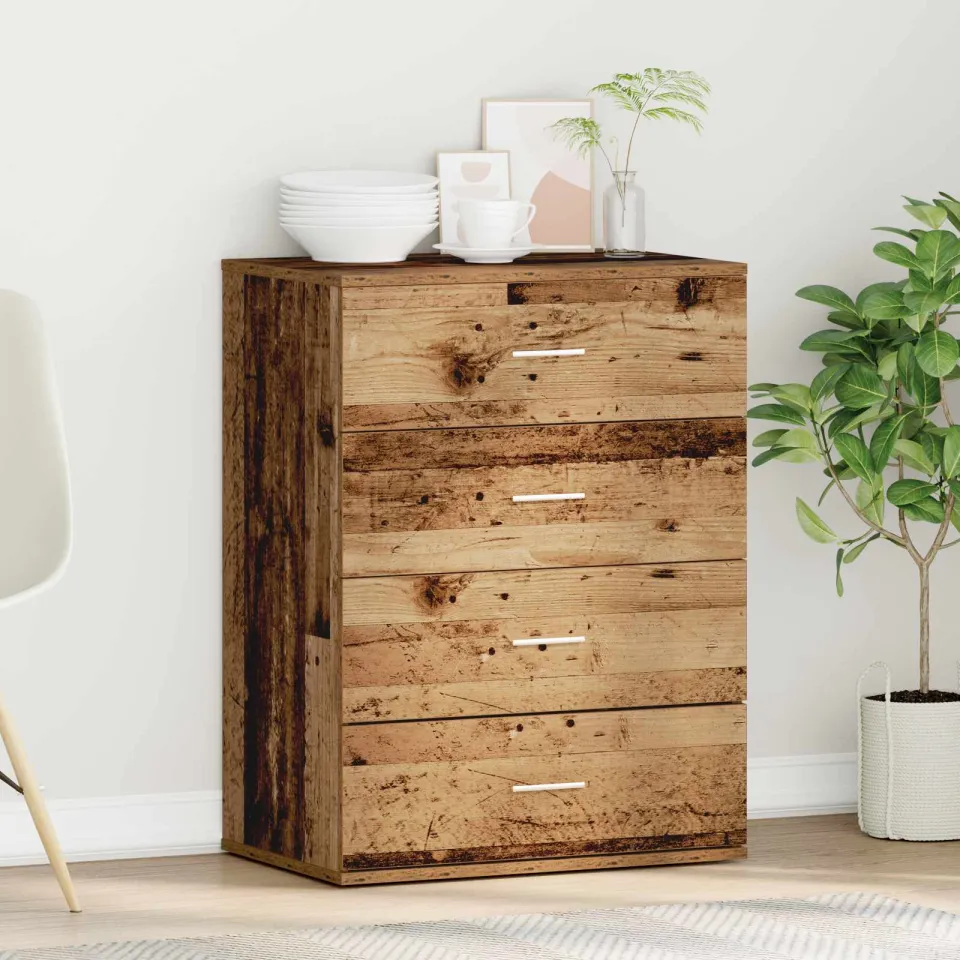 vidaXL Dressoir Oudhout 60 x 39 x 80 cm Bewerkt hout bruin, foto 4