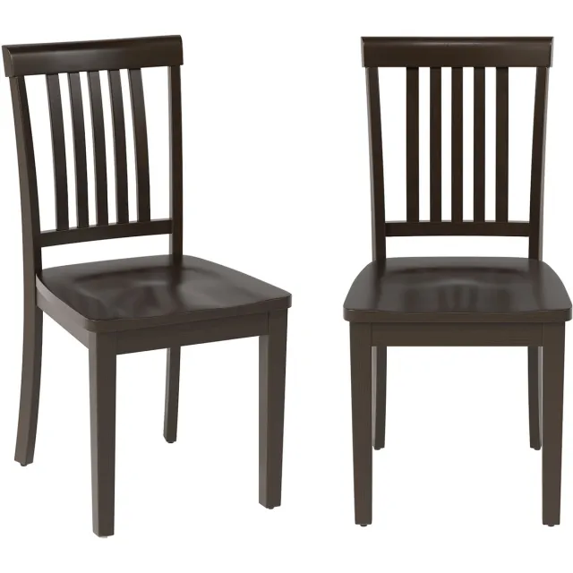 COLAMY Set van 2 Eetkamerstoelen - Houten Stoelen met Rugleuning - Moderne Keukenstoel - Scandinavische Stijl - Donkerbruin