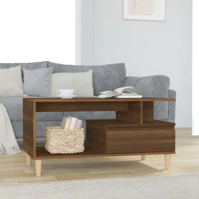 vidaXL Salontafel 90x49x45 cm bewerkt hout bruineiken, foto 2