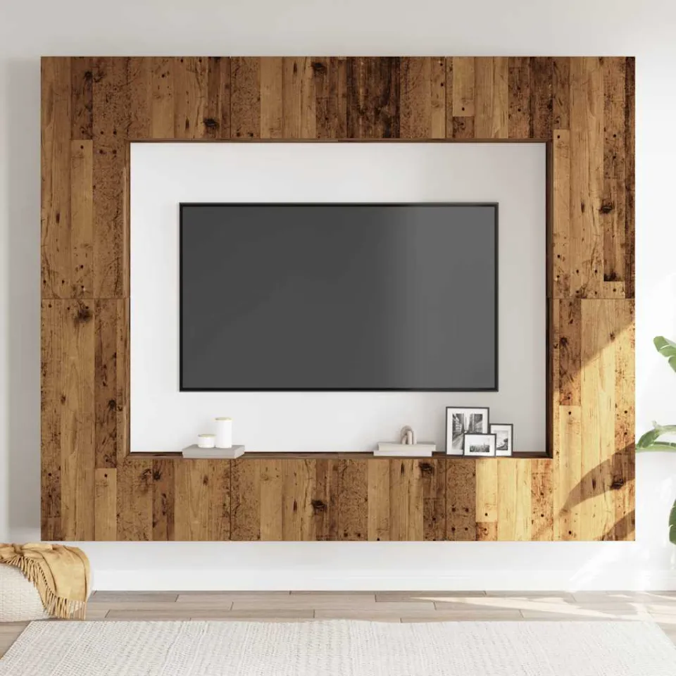vidaXL 8-delig Tv-meubelset wandmontage bewerkt hout oud houtkleurig bruin, foto 2