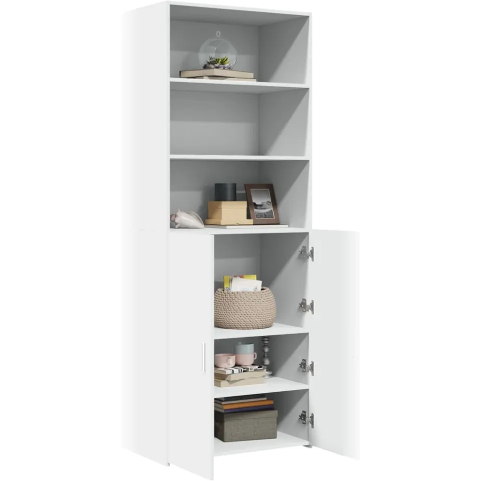 vidaXL Hoge kast 70x42,5x185 cm bewerkt hout wit, foto 3