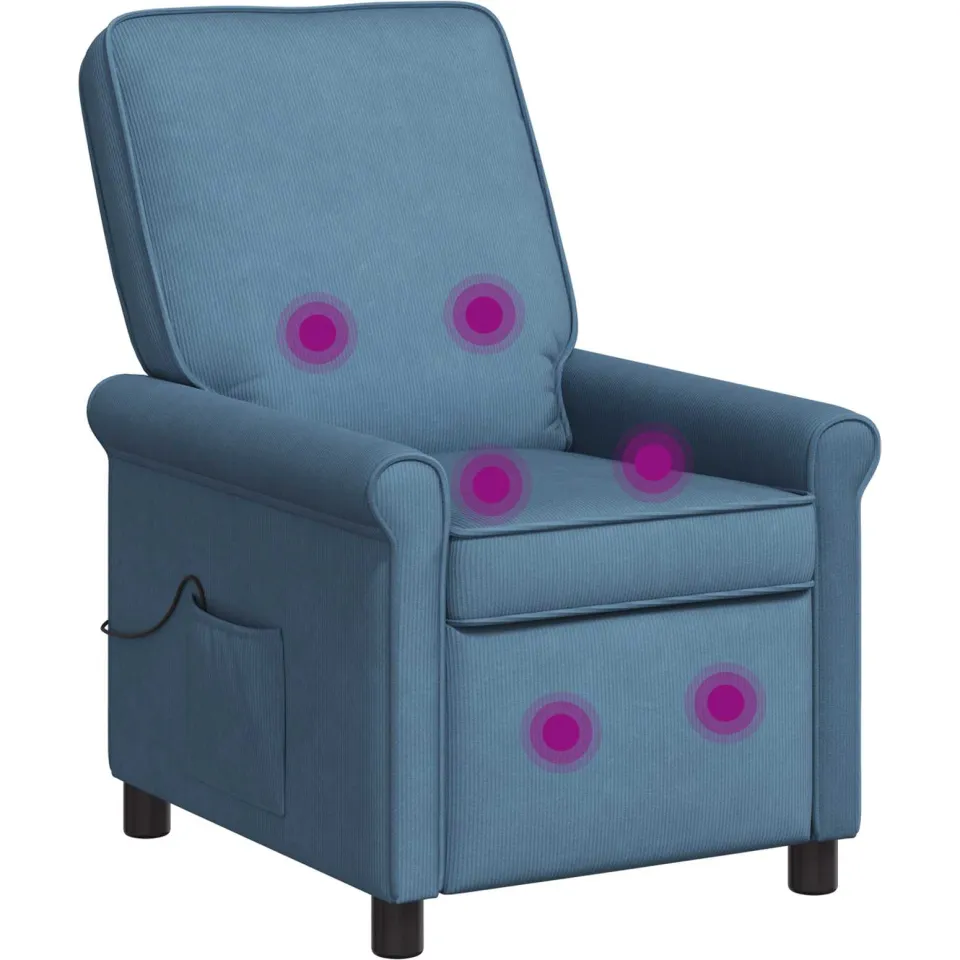 vidaXL Massage-relaxstoel Blauw 69 x 95 x 101 cm Stof, foto 3