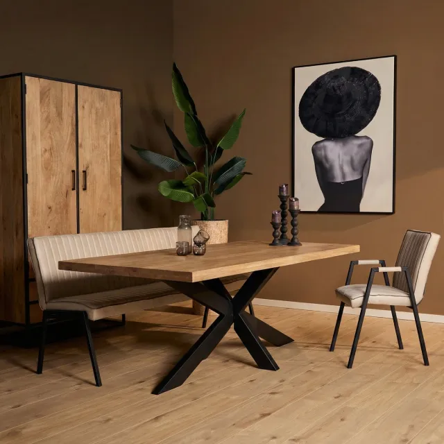 Starfurn Eettafel Dakota - Bruin - 90x180x76 cm