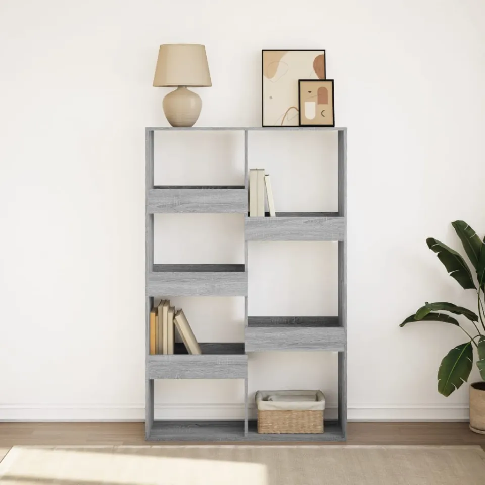 vidaXL Boekenkast 100x33x155,5 cm bewerkt hout grijs sonoma eiken, foto 3