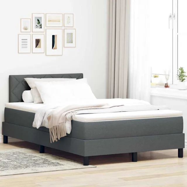 vidaXL LED Box Spring Bed met hoofdeinde Blauw 120 x 190 cm Fluweel