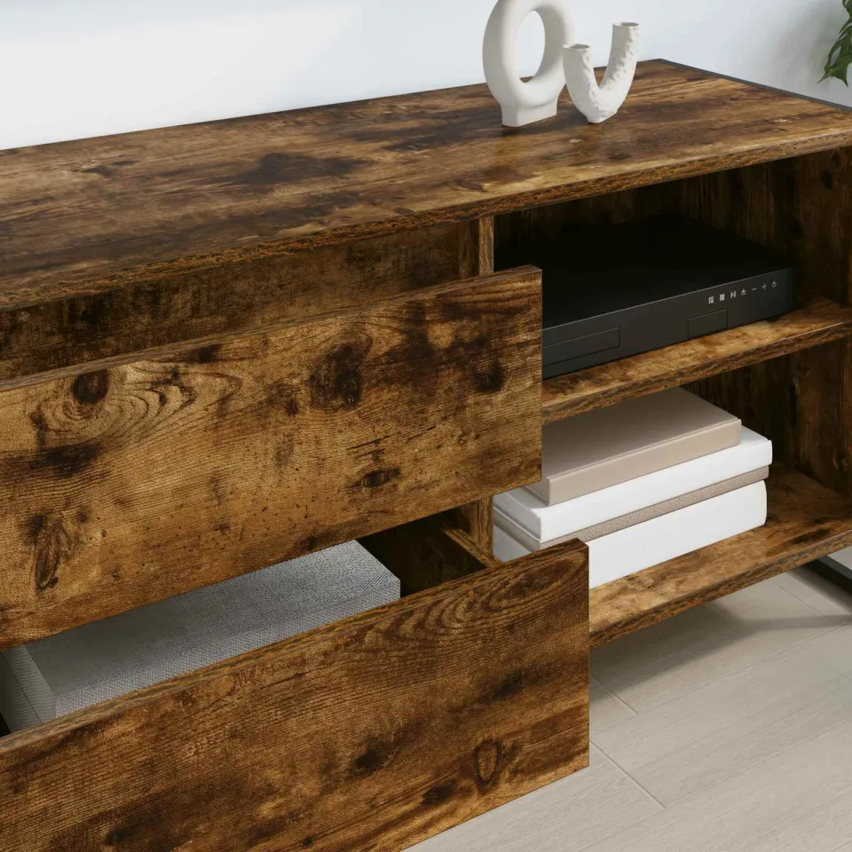 vidaXL TV-kast 100 x 36 x 49,5 cm Gerookt eiken Bewerkt hout, foto 4