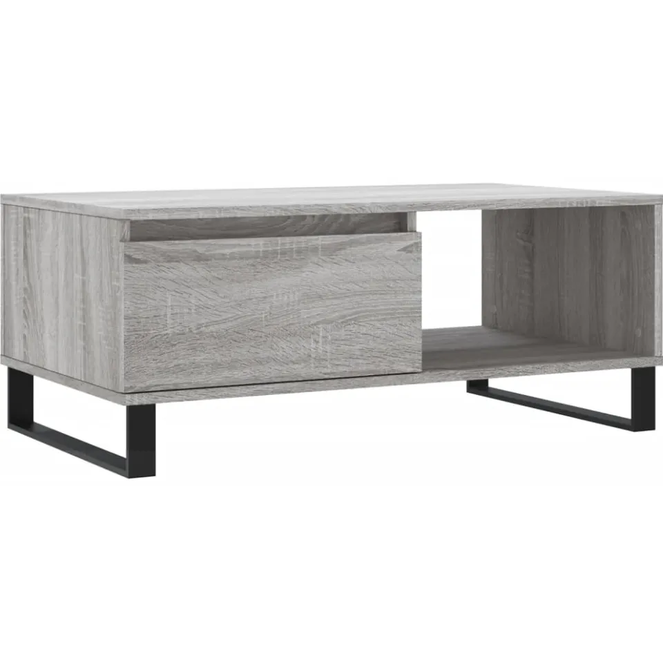 vidaXL Salontafel 90x50x36,5 cm bewerkt hout grijs sonoma, foto 3