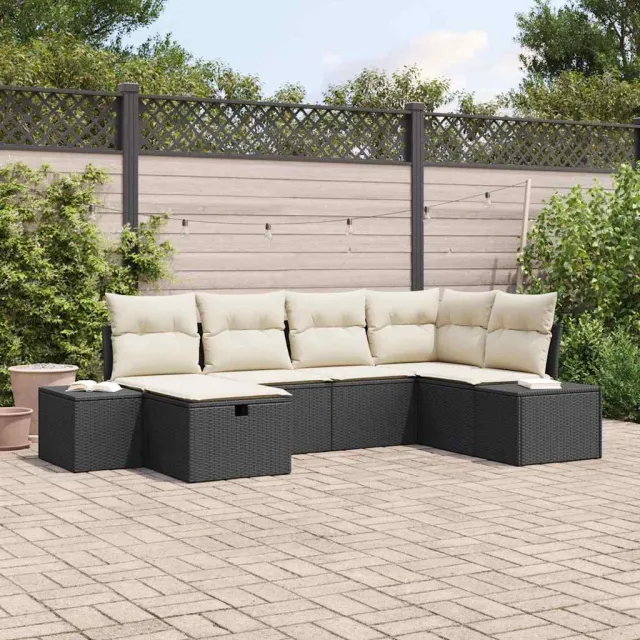vidaXL Tuin Sofa Set Zwart poly rattan, foto 2