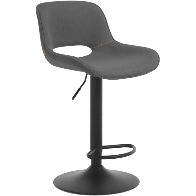 Klarven Barkruk Linnen Grijs - Barkrukken met Rugleuning - Barkrukken Set van 2 - Barkrukken - Bar Stool - Hoogte Verstelbaar, Draaibaar - Ergonomisch, Belastbaar tot 150kg - B49xd49xh106cm