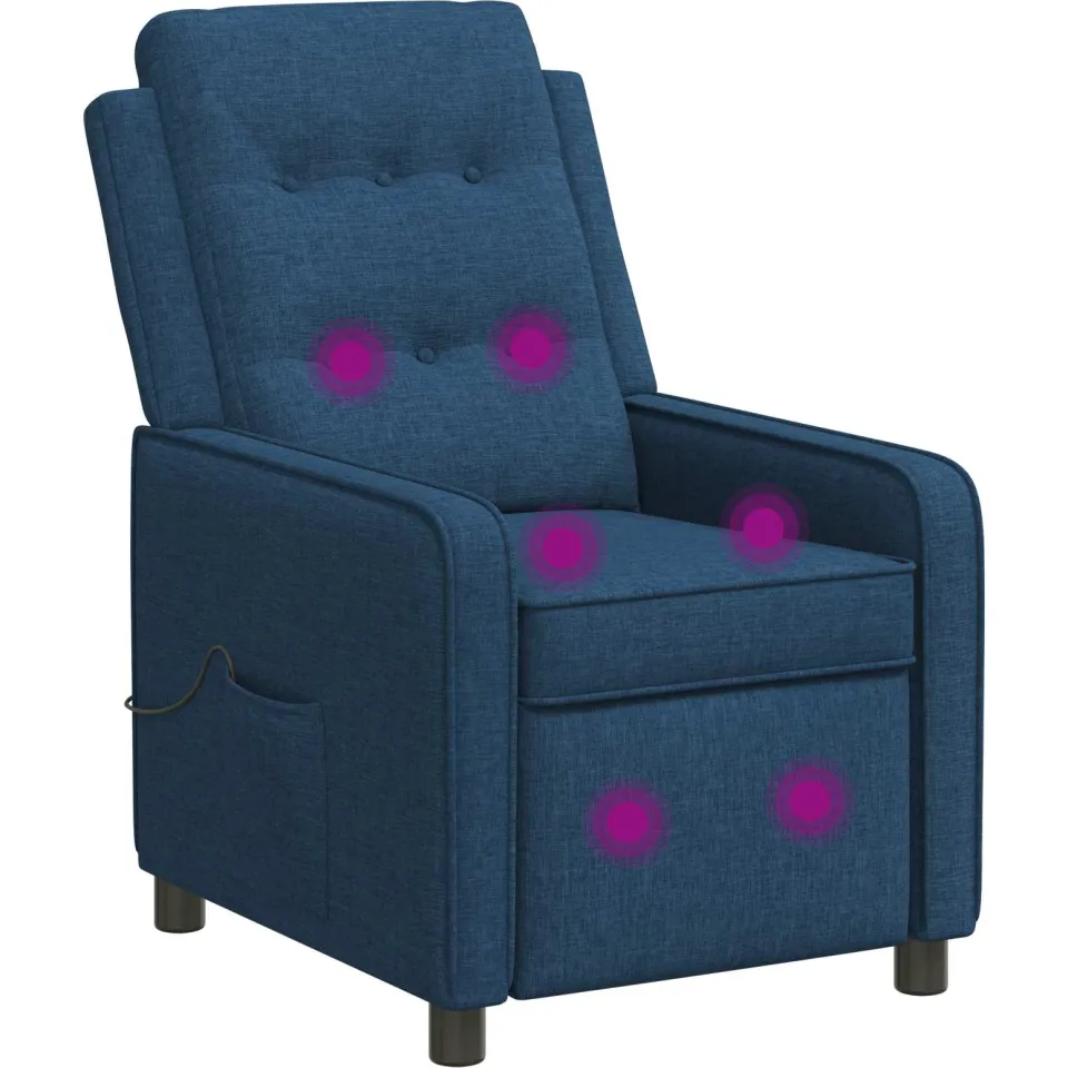 vidaXL Massage-relaxstoel Blauw 65 x 93 x 102 cm Stof
