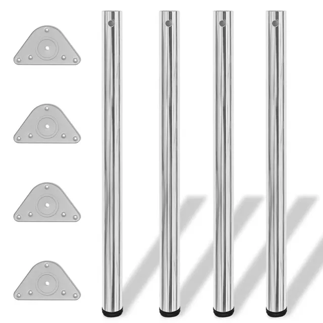 vidaXL Tafelpoten in hoogte verstelbaar chroom 870 mm 4 st Zilver
