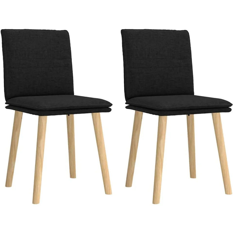 vidaXL Eetkamerstoelen 2 st stof zwart, foto 3