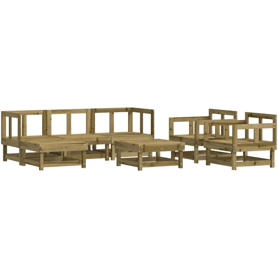 vidaXL 7-delige Loungeset geïmpregneerd grenenhout bruin, foto 4