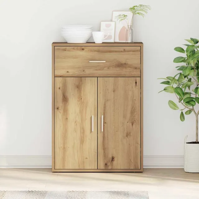 vidaXL Dressoir Artisan Eiken 60 x 30 x 84 cm Bewerkt hout Bruin