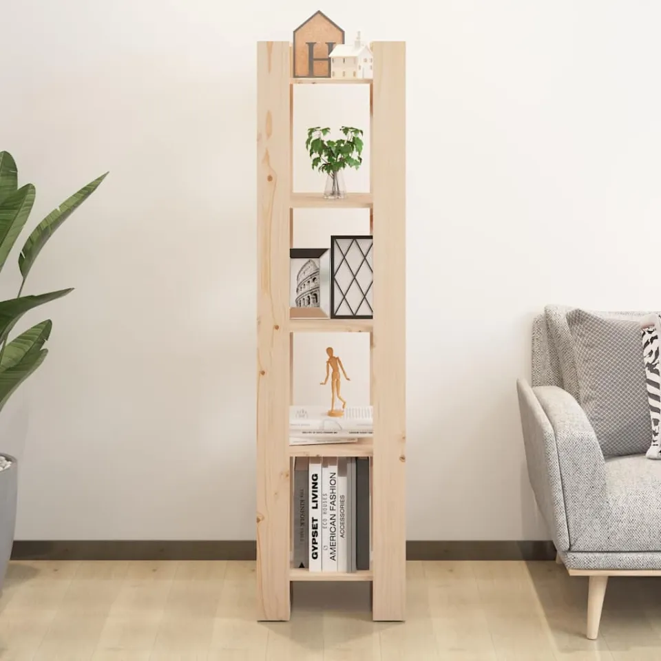 vidaXL Boekenkast/kamerscherm 41x35x160 cm massief grenenhout bruin, foto 3