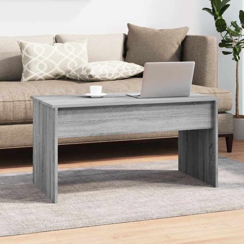 vidaXL Salontafel 102x50,5x52,5 cm bewerkt hout grijs sonoma eiken, foto 3