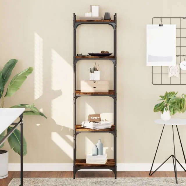 vidaXL Boekenkast 5-laags 40x30x154 cm bewerkt hout gerookt eikenkleur Bruin