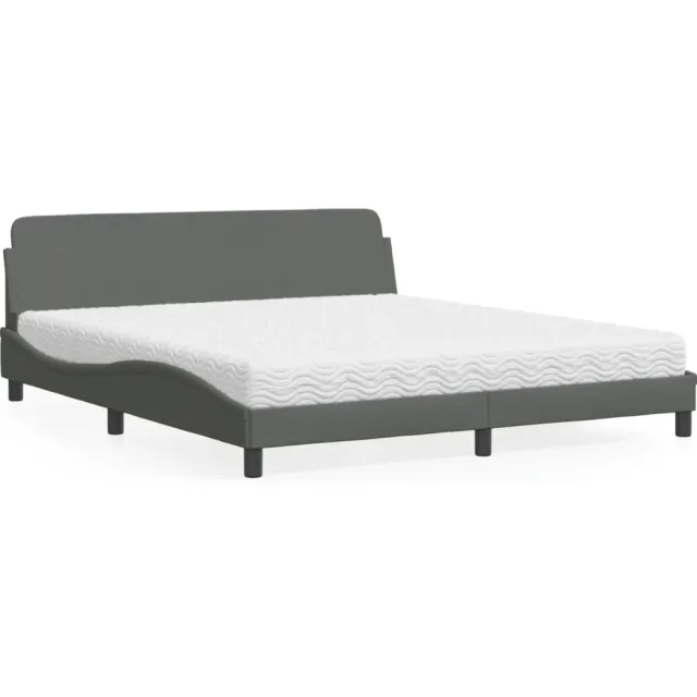 vidaXL Bed met matras "Dover" stof donkergrijs 180x200 cm