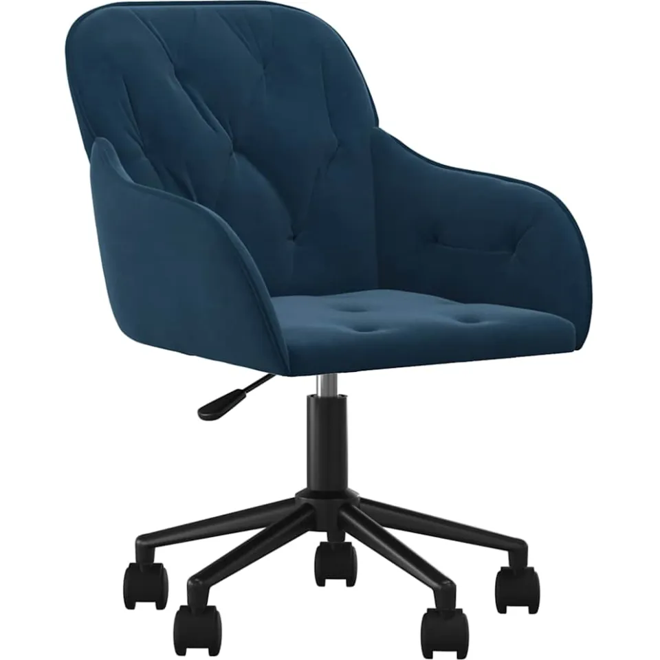 vidaXL Eetkamerstoelen draaibaar 2 st fluweel blauw
