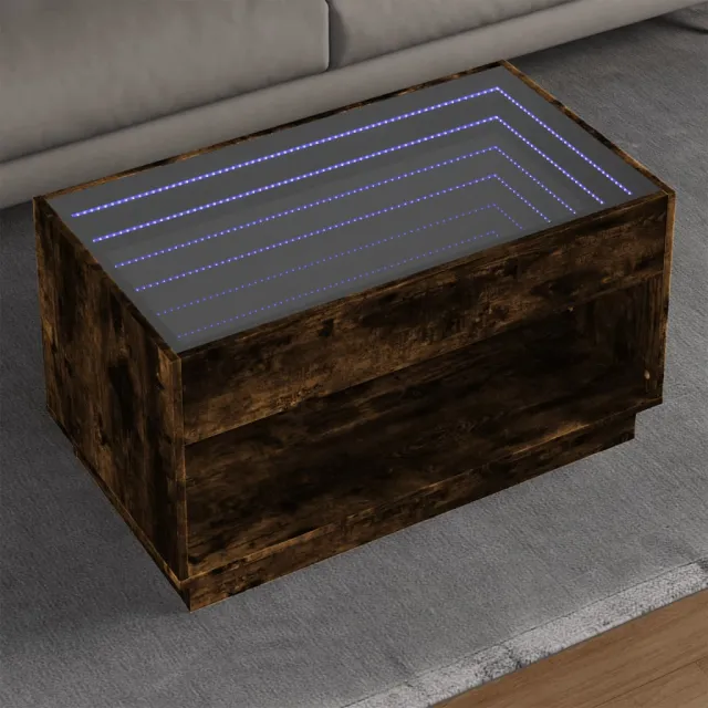 vidaXL Salontafel met Infinity LED 90x50x50 cm gerookt eikenkleurig, foto 2
