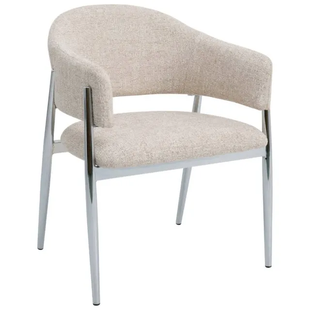 Giga Meubel Dénia eetkamerstoel beige beige/chrome