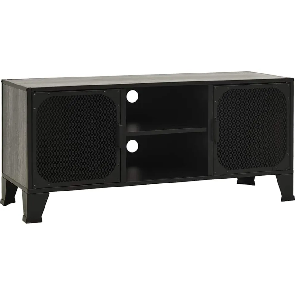 vidaXL Tv-meubel 105x36x47 cm metaal en MDF grijs, foto 3