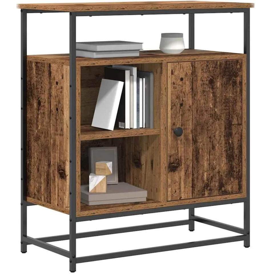 vidaXL Dressoir Oudhout 69 x 35 x 80 cm Bewerkt hout Bruin