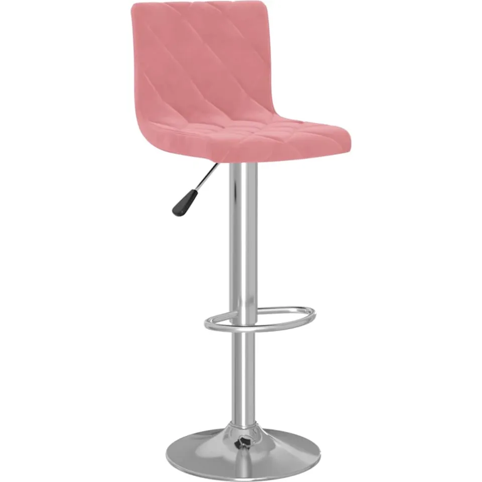 vidaXL Barkrukken 2 st fluweel roze