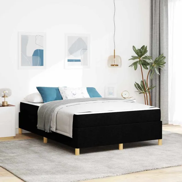 vidaXL Bedframe Zwart 140 x 190 cm Stof