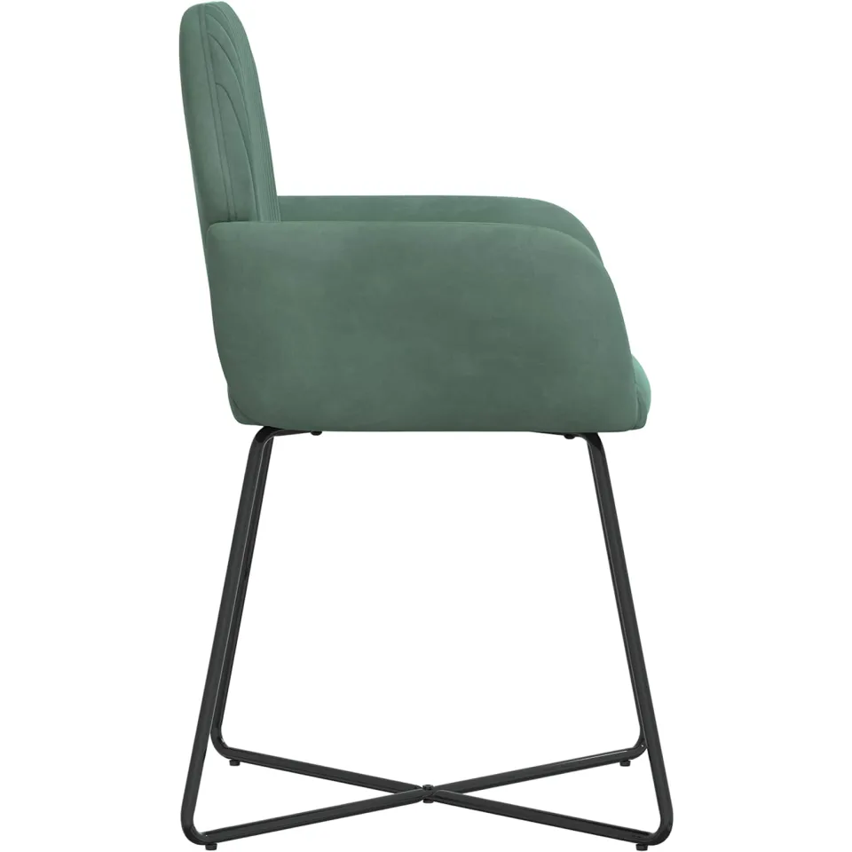 vidaXL Eettafelstoelen 2 st fluweel Zeegroen 55 x 50 x 84 cm groen, foto 4