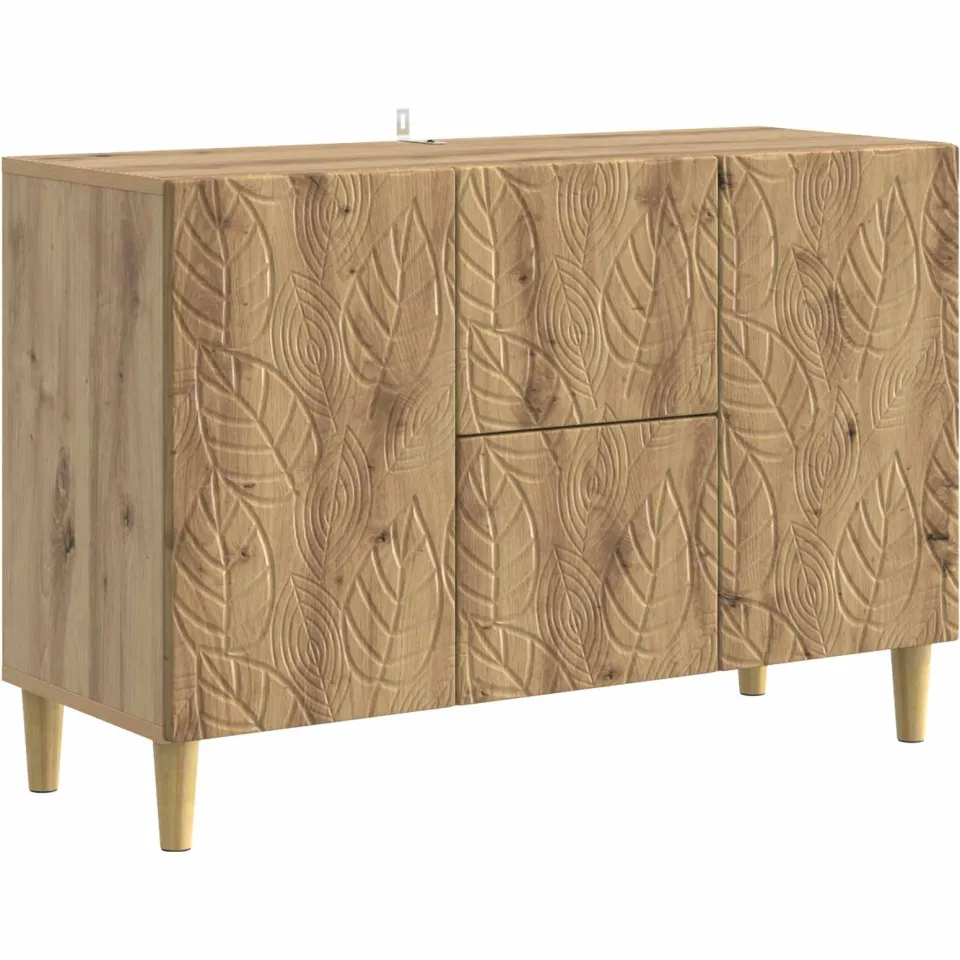 vidaXL Dressoir Artisanaal eiken 89 x 34,5 x 60 cm Bewerkt hout Bruin