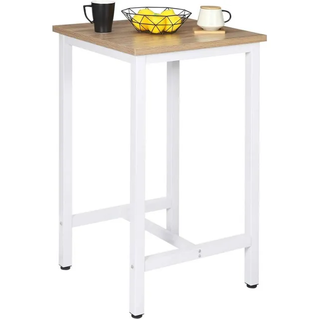 Happyment Bartafel Berlin - Licht eiken - Voor binnen - Vierkant - Keuken - Hout - Metaal - 60x60x100cm