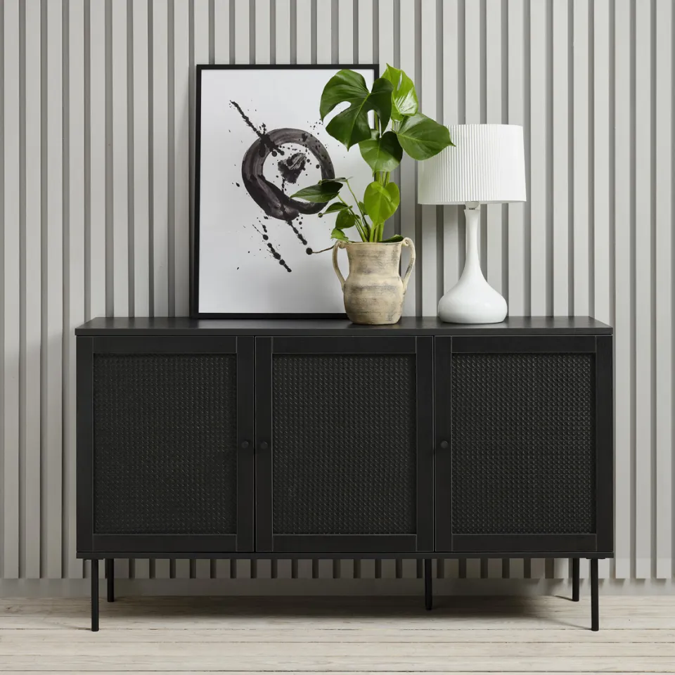 Olivine Jari houten sideboard zwart - 140 x 40 cm, foto 2