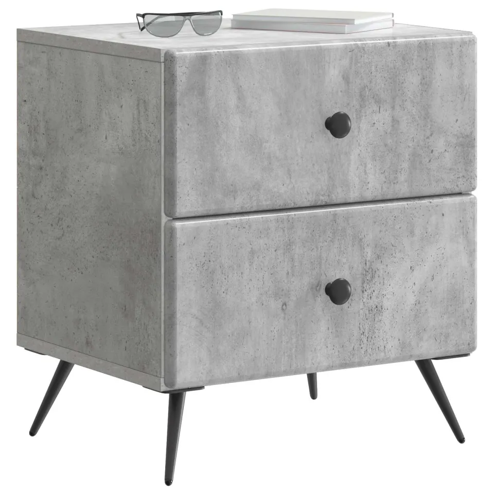 vidaXL Nachtkastje 2 st Betongrijs 43 x 34,5 x 47,5 cm Bewerkt hout