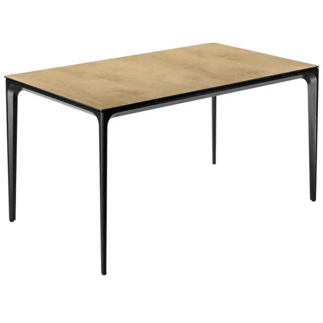 Vega Tafel voor buiten Linero rechthoekig; 138x80x72 cm (LxBxH); Tafelblad eiken/naturel, frame zwart; rechthoekig