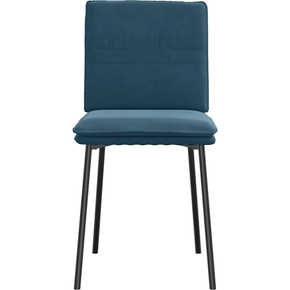 vidaXL Eetkamerstoelen 4 st fluweel blauw, foto 4