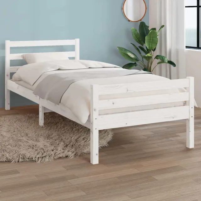 vidaXL Bedframe massief hout wit 100x200 cm