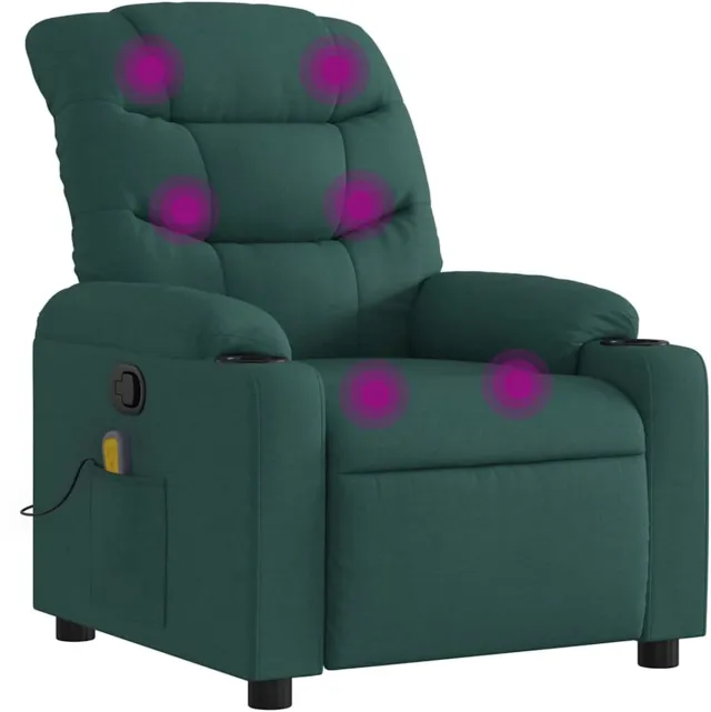 vidaXL Massagestoel - met - donkergroene - stof