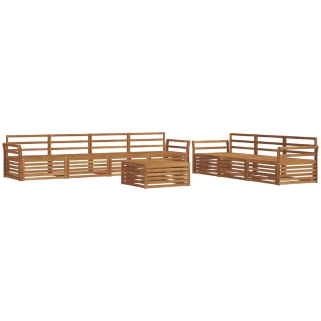 vidaXL Buiten - bank - set - 8 - st - Naturel - Massief - Acacia - Hout