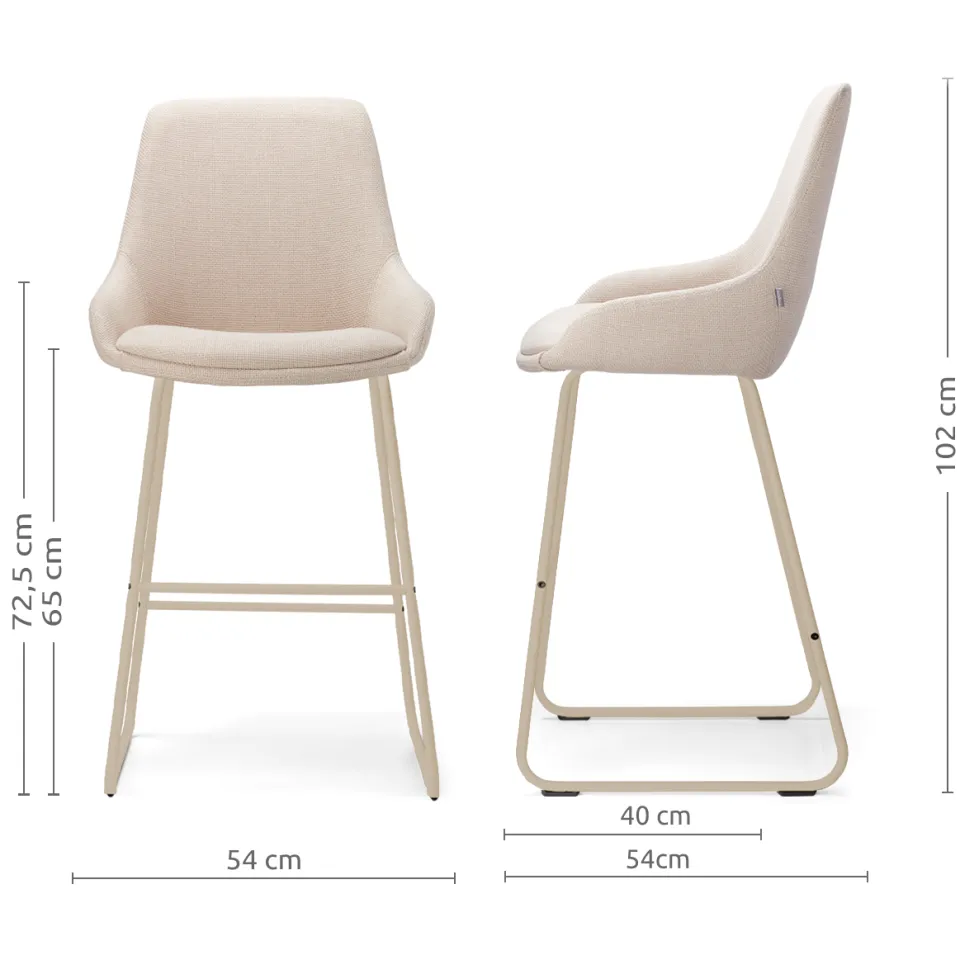 Nolon Nino-Isa barkruk beige - beige onderstel - 65 cm, foto 2