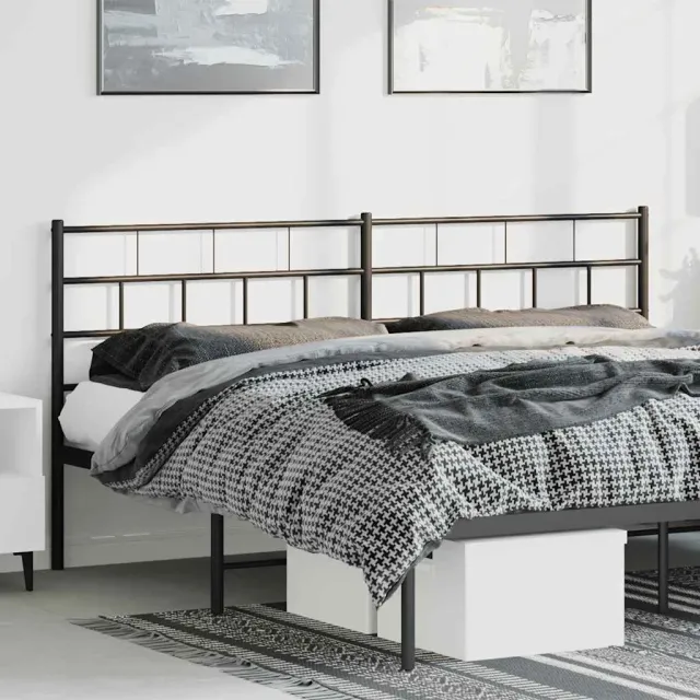 vidaXL Vervangend hoofdbord 193 cm metaal zwart