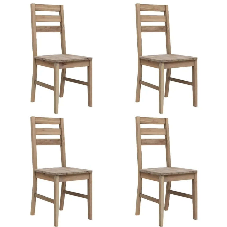 vidaXL Eetkamerstoelen 4 st massief acaciahout bruin, foto 3