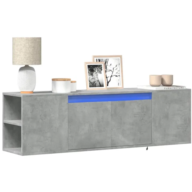 vidaXL Tv-wandmeubel met LED-verlichting 135x31x39,5 cm betongrijs