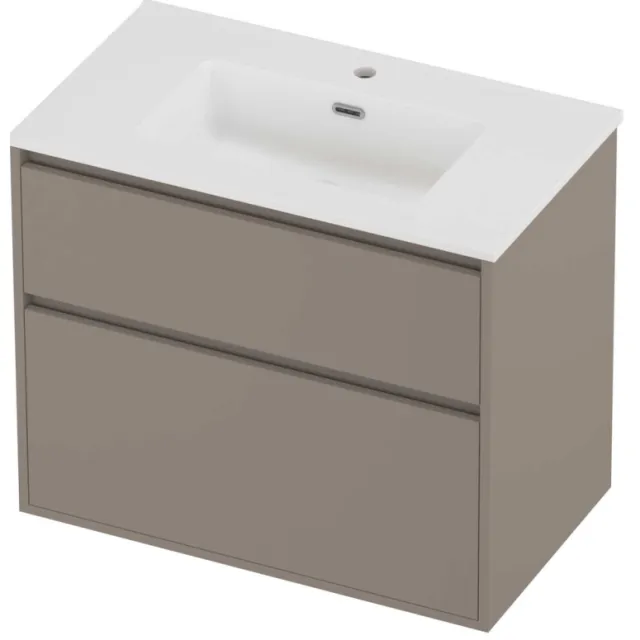 Proline Tribute Badmeubelset Porselein Elegant 1 Gat 80x46x67 cm Mat White Clay Beige