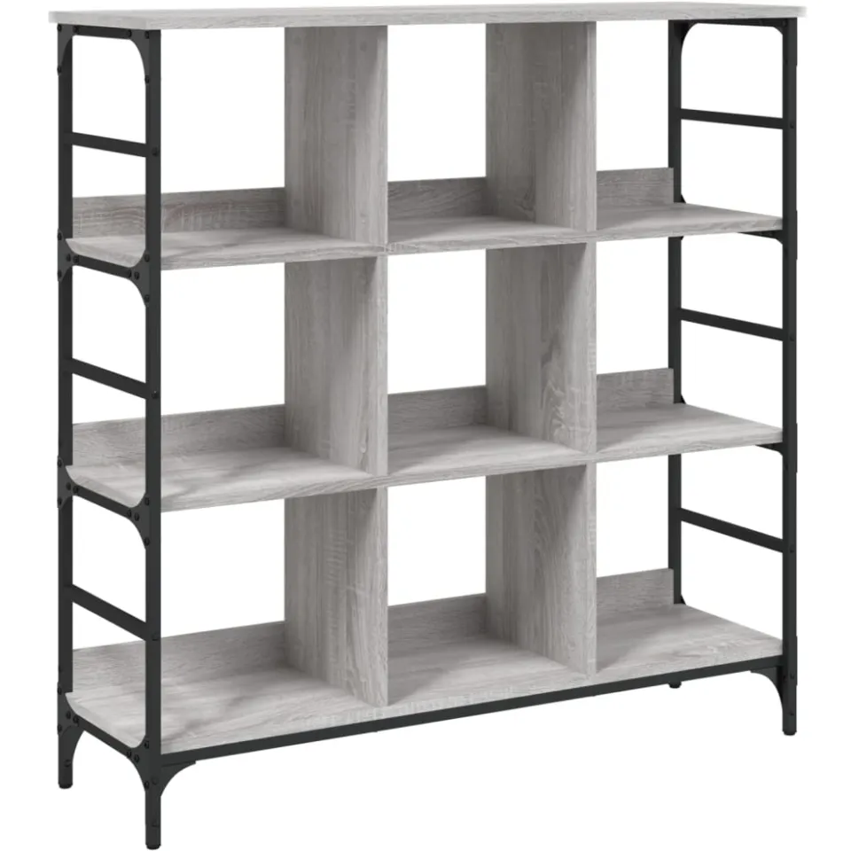 vidaXL Dressoir 102x32x103,5 cm bewerkt hout grijs sonoma eikenkleurig