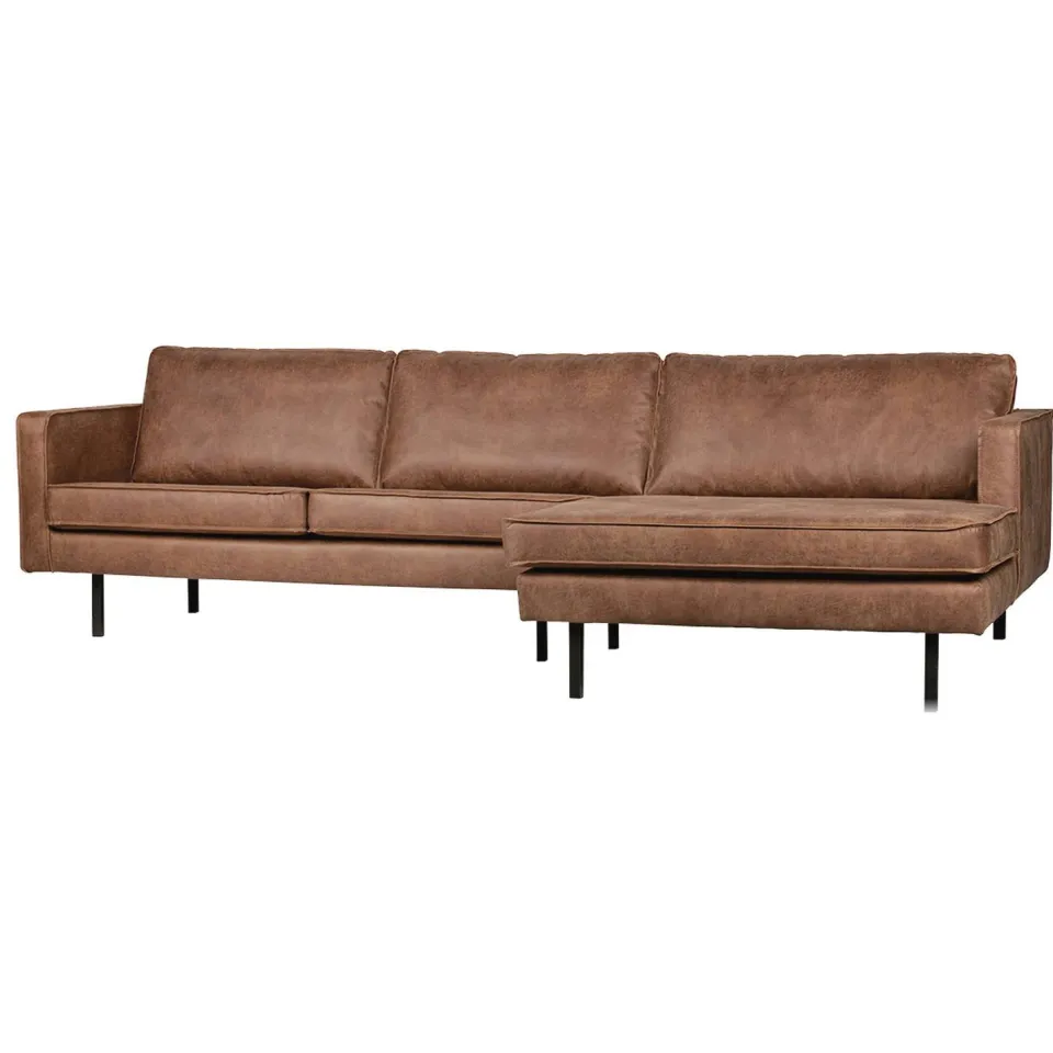 WOOOD Rodeo Chaise Longue Rechts - Leer - Cognac - 85x300x86, foto 2