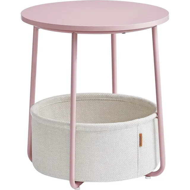 FurnStar Bijzettafel - Ronde tafel - 45×45×51cm - Licht roze