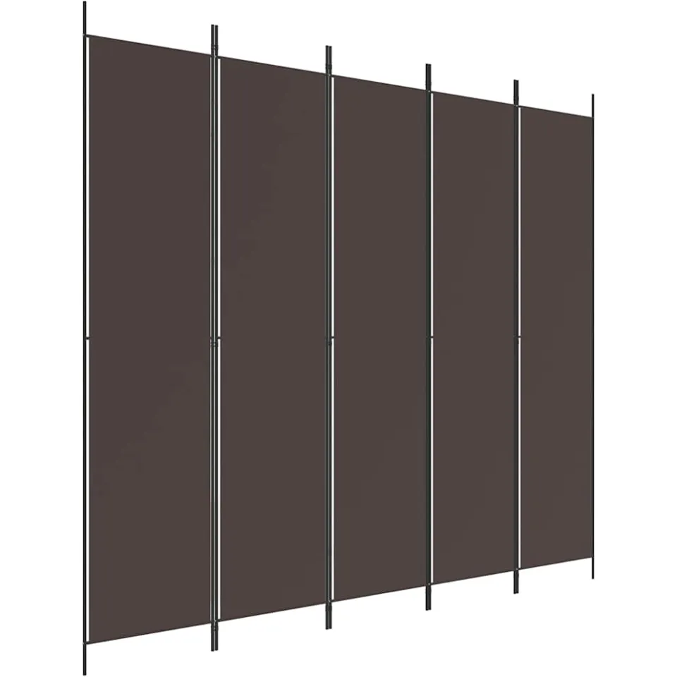 vidaXL Kamerscherm met 5 panelen 250x220 cm stof bruin, foto 4